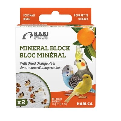 HARI Mineral Block for Small Birds - Dried Orange Peel - 35 g - 2 pack