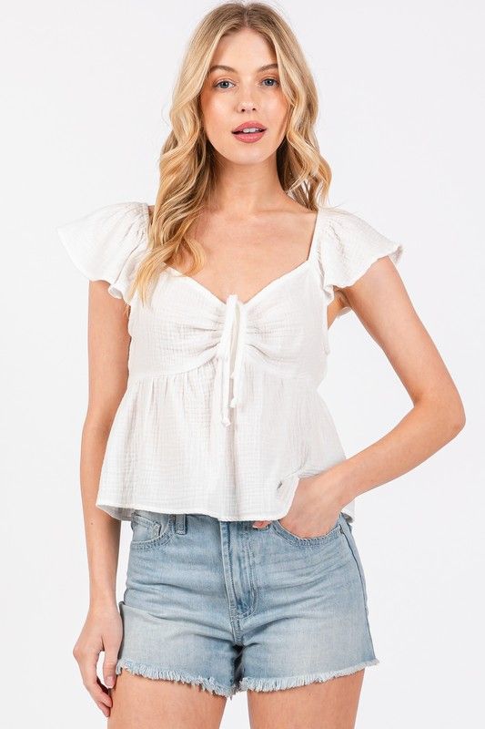 Hayley Flowy Front Tie Top