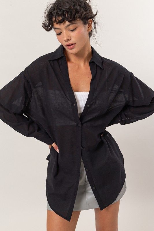 Melora Oversized Long Sleeved Blouse