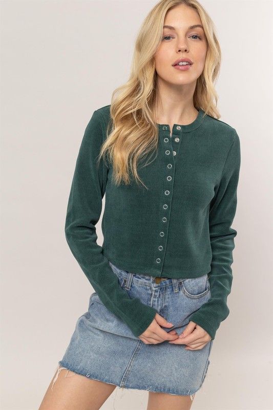 SALE Paige Ribbed Knit Long Sleeved Top