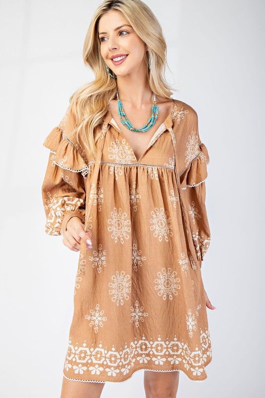 Zoe Long Sleeved Short Dress