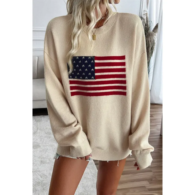 (SALE) USA Flag Knit Sweater
