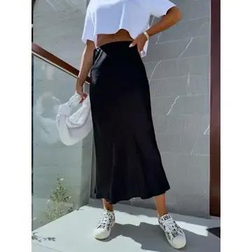Catherine Satin Midi Skirt