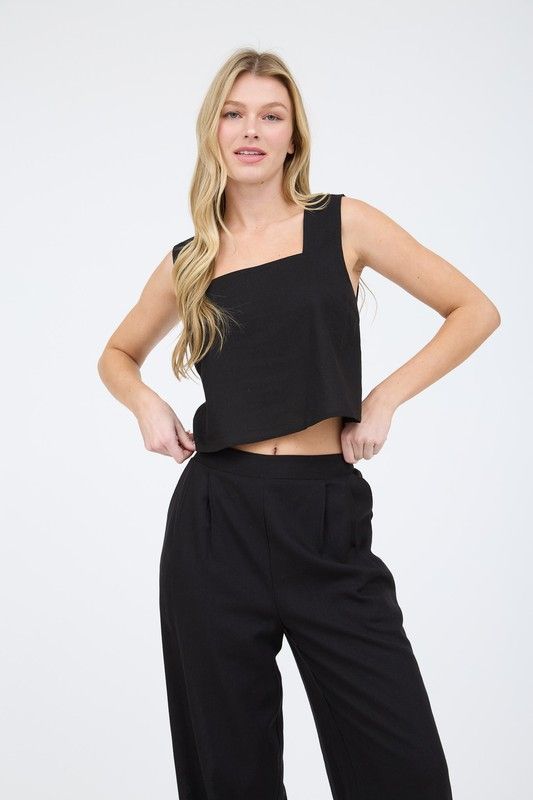 Jianna Sleeveless Linen Tank Top