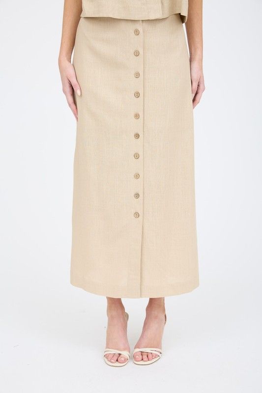 Salome Linen Midi Skirt