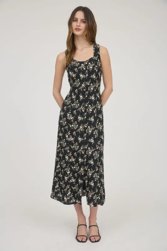 Oleana Floral Midi Dress