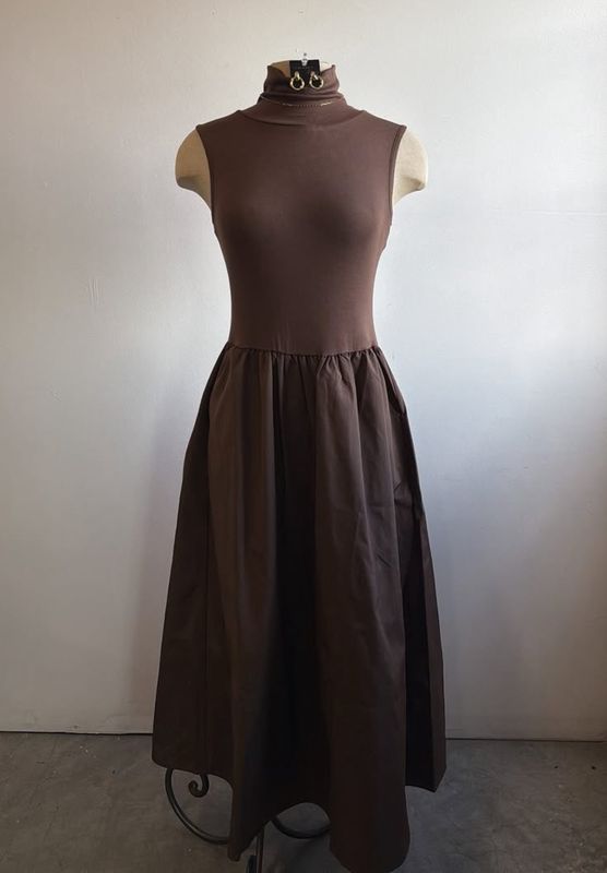 Mary Mock Neck Midi Dress