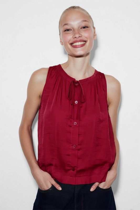 Jenna Button Front Tank Top