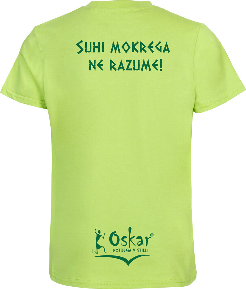 Otroška majica iz organskih materialov &quot;175 g&quot;, Velikost: S, Oskarizem: &quot;Suhi mokrega ne razume!&quot;