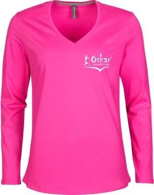 Ženska majica dolgi rokav V-izrez "180 g"