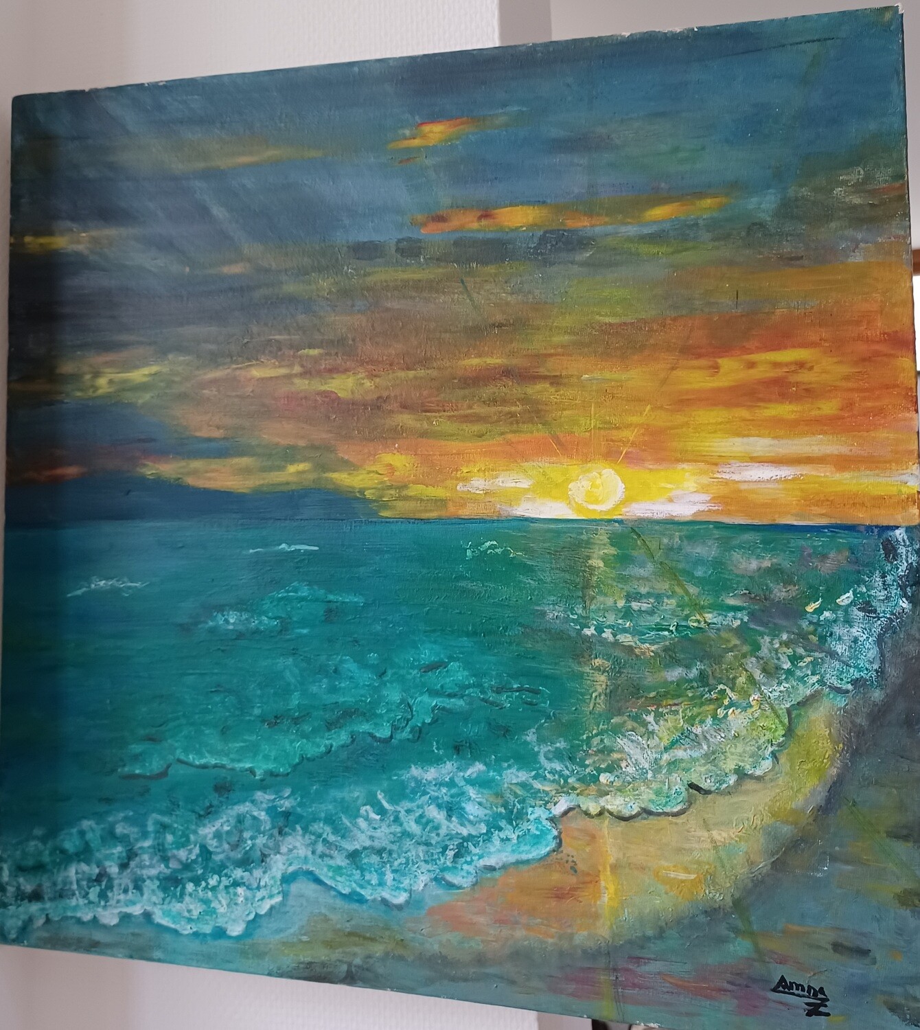 Tableay Couché de soleil  50/50cm