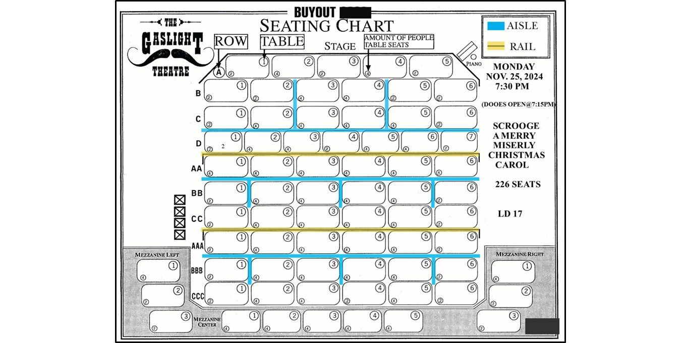 Gaslight Seating Chart