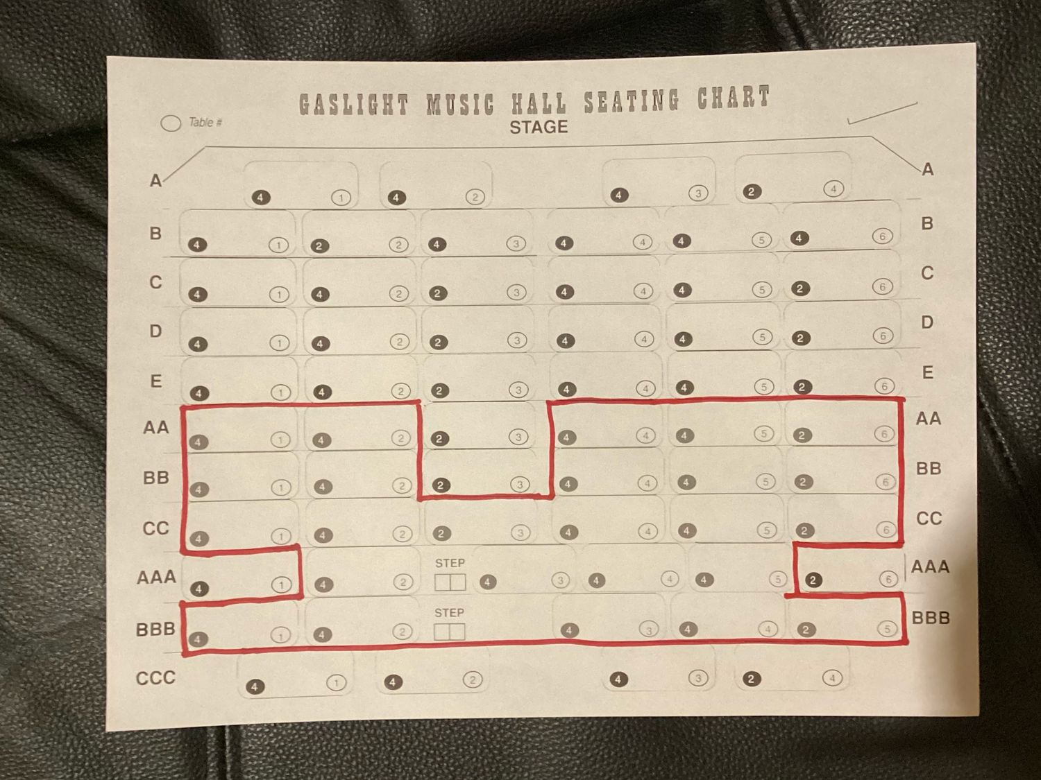 Seating Chart - Choose Seats
