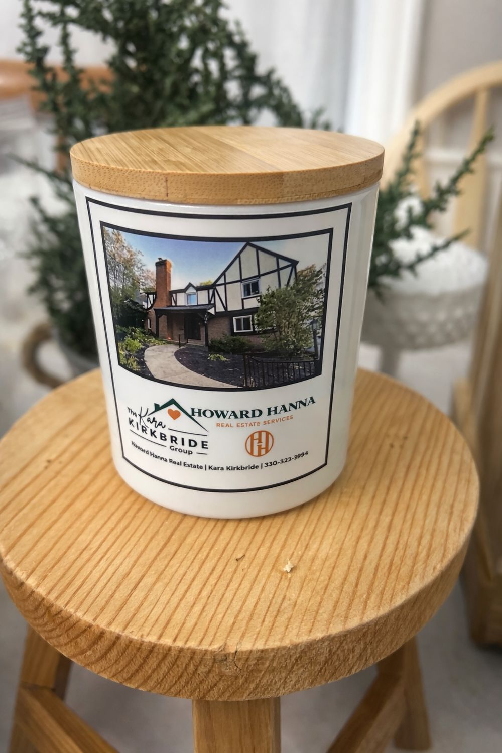 Custom Candle | 8oz Farmhouse White | Hand-poured Soy Wax