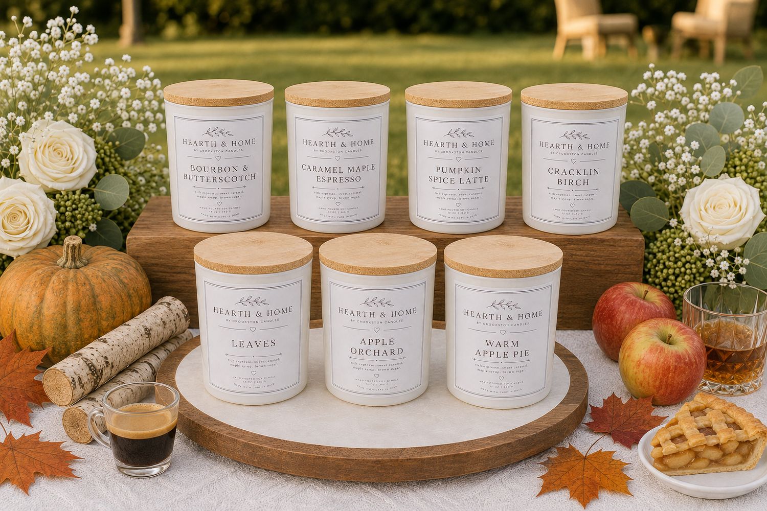 Hearth &amp; Home By Crookston Candles Fall Collection | 8oz Soy Wax | Hand-poured