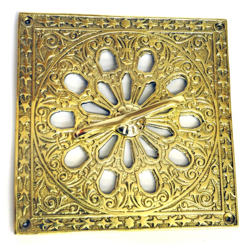 Ornate Brass Square Air Vent (Brass Finish)