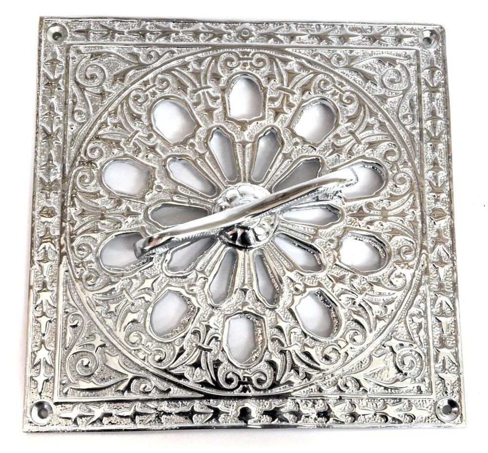Ornate Brass Square Air Vent (Chrome Finish)
