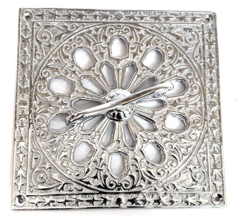 Ornate Brass Square Air Vent (Chrome Finish)