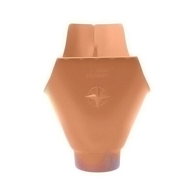 Copper Deep Half Round Gutter Separate Outlet Piece For 80mm Pipe
