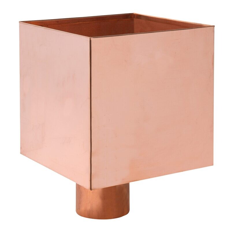 Copper Square Rainwater Hopper Head