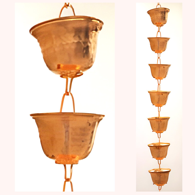 Hammered Bell Rain Chain