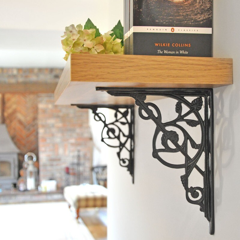 Trellis Leaf Cast Iron Shelf Bracket (Single)