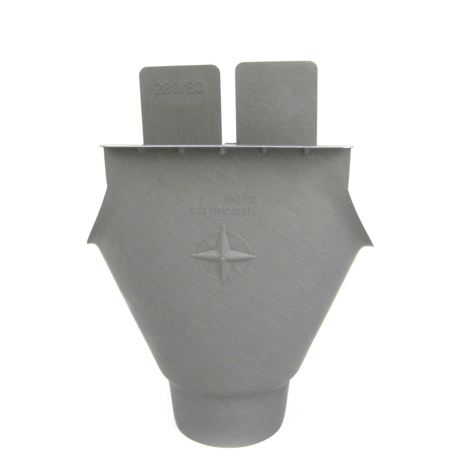 Zinc Deep Half Round Gutter Separate Outlet Piece For 80mm Pipe