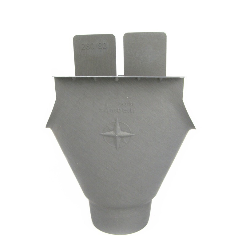 Zinc Deep Half Round Gutter Separate Outlet Piece For 80mm Pipe