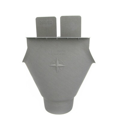 Zinc Deep Half Round Gutter Separate Outlet Piece For 80mm Pipe