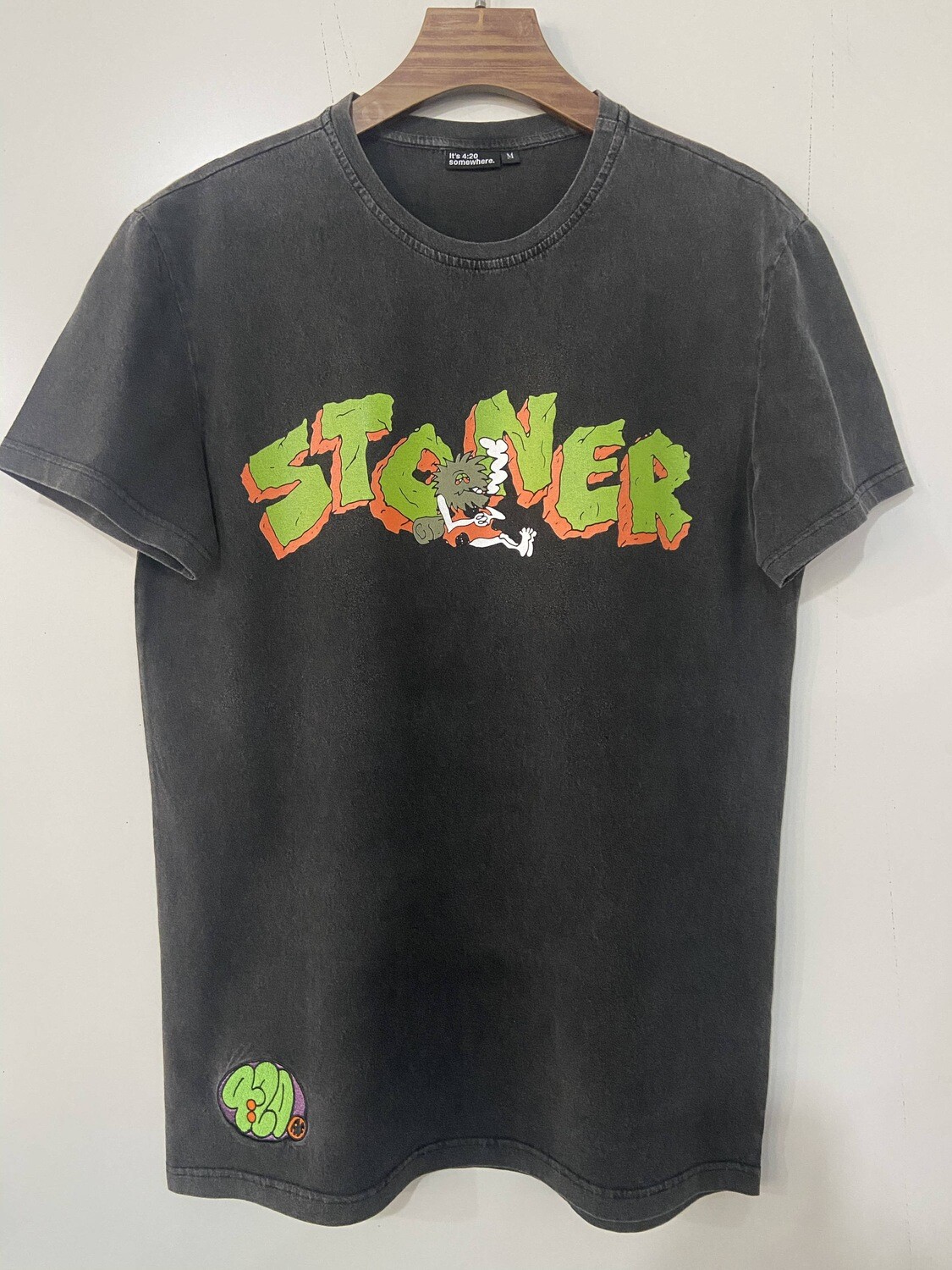 Stoner T-Shirt Vintage Acid Washed 100% Cotton High Quality JUMBO DTG PRINT