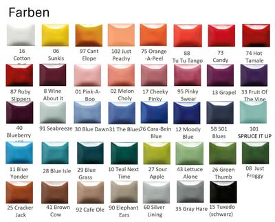 Farbauswahl zur bestellten Rohkeramik