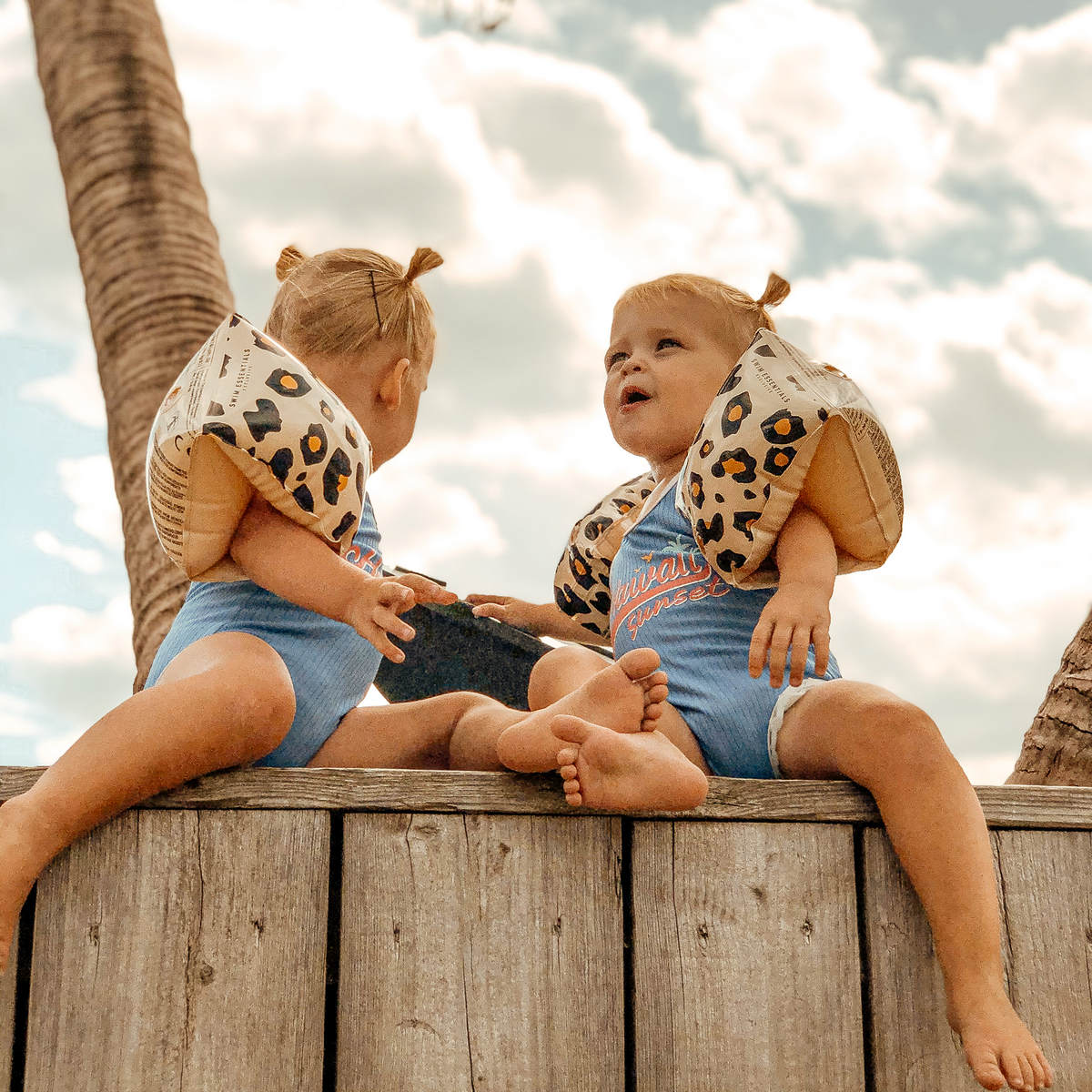 Zwembandjes, Beige Panterprint 0-2 jaar