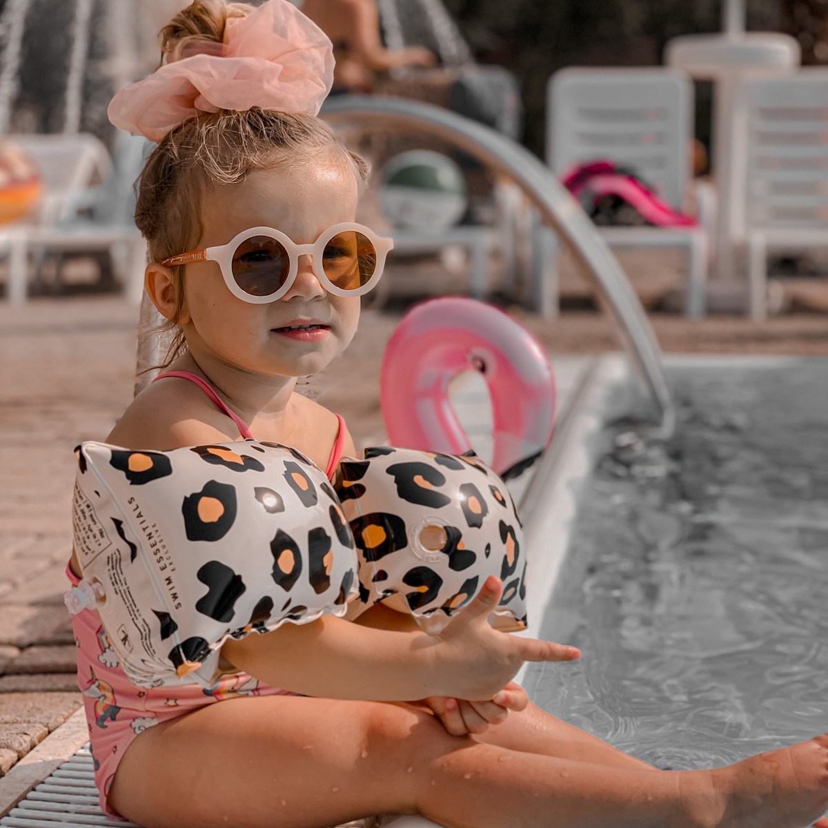 Zwembandjes, Beige Panterprint 2-6 jaar