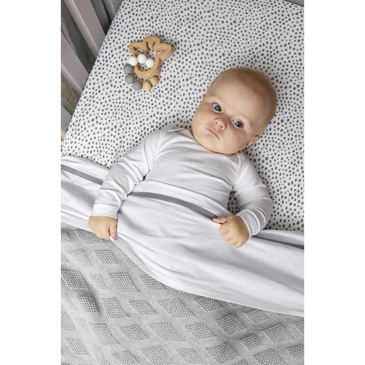 Wiegdeken biologisch Diamond, grey melange