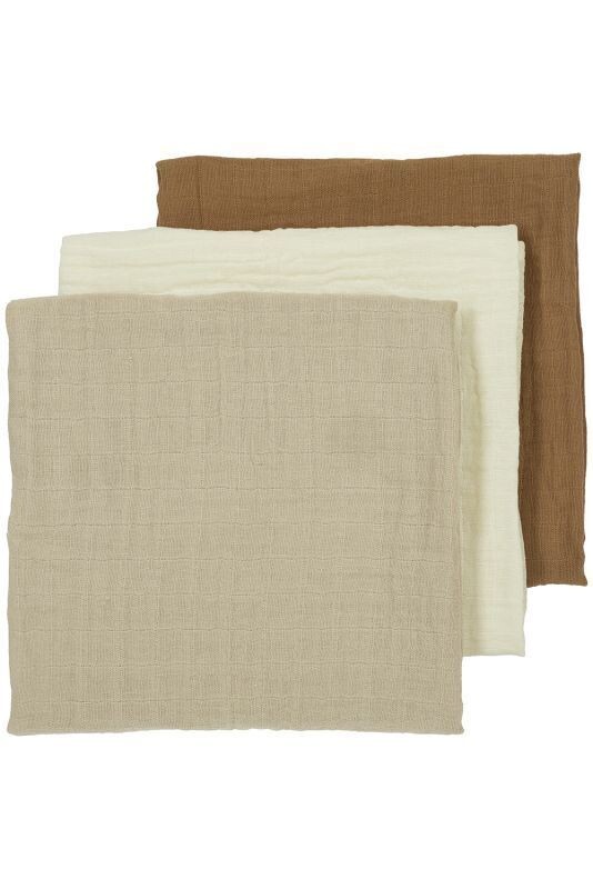 Hydrofiele doeken 3-pack, Offwhite/Sand/Toffee