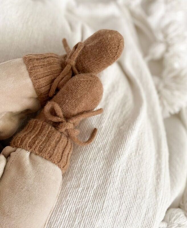 Merino wol slofjes, brown