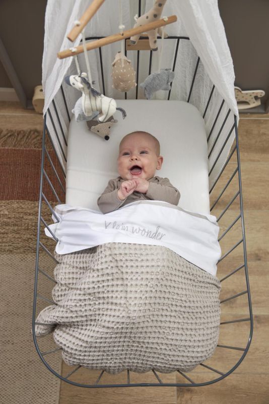 Wiegdeken wafel Teddy, Greige