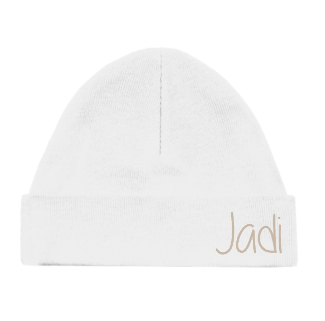 Muts met naam, White