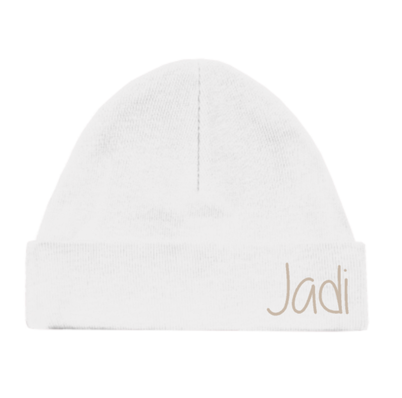 Muts met naam, White