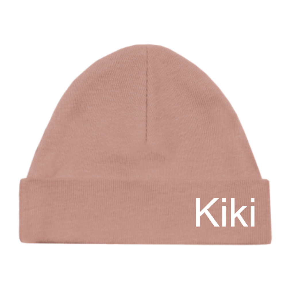 Muts met naam, old pink