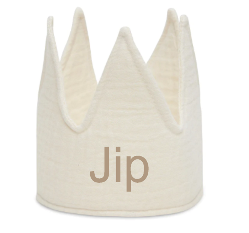 Verjaardagskroon met naam, Ivory