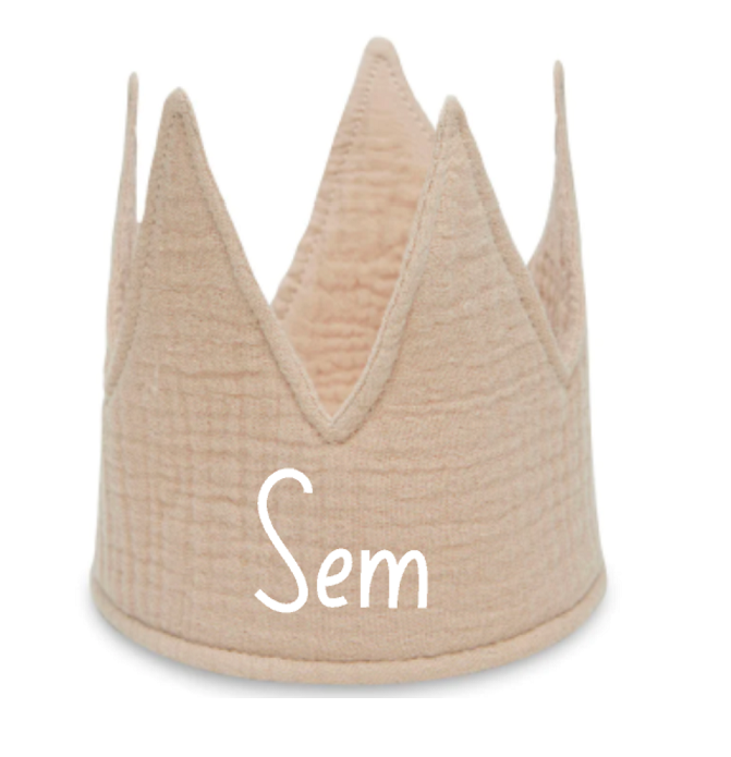 Verjaardagskroon met naam, biscuit