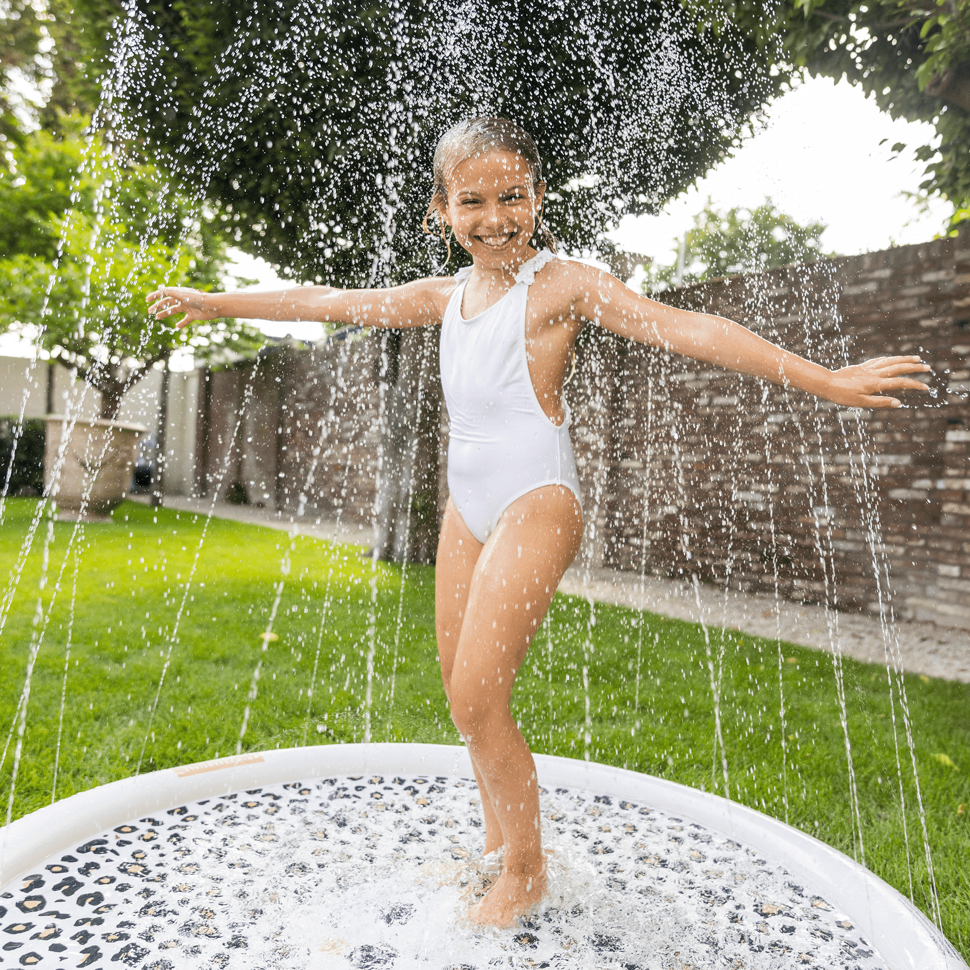 Waterspeelmat Beige Panterprint