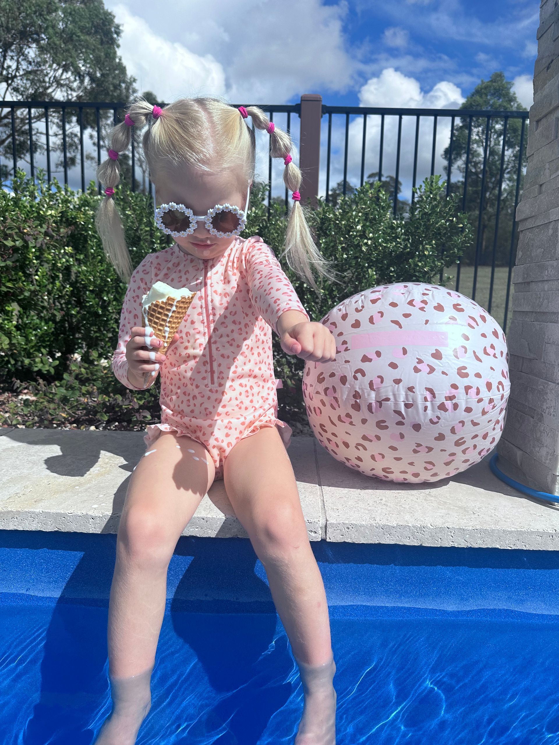 Strandbal Old Pink Panterprint