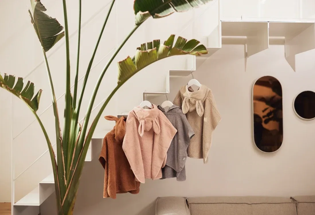 Badponcho badstof. beige