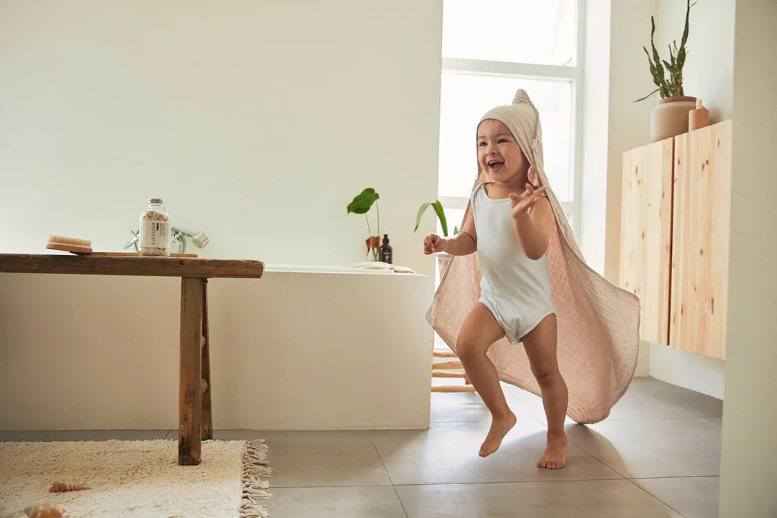 Badcape met naam, Nougat