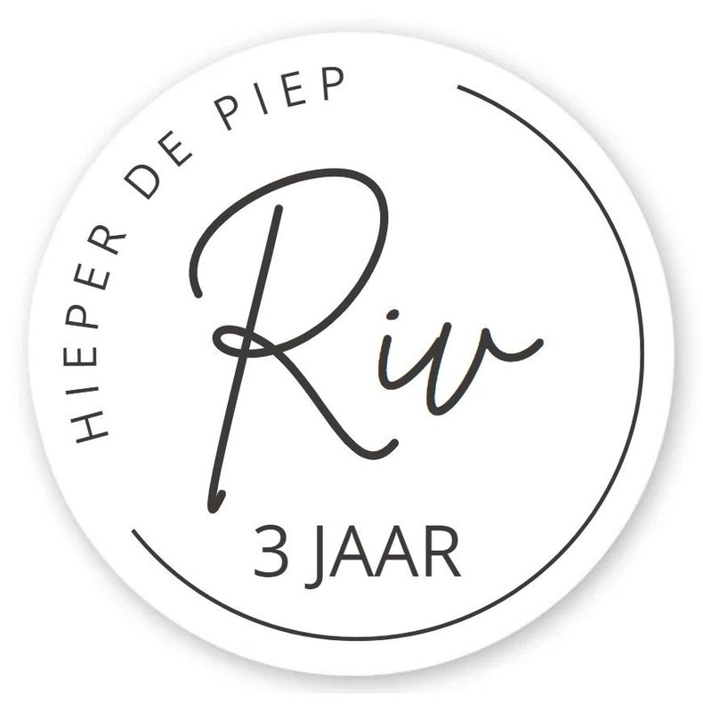 Traktatie sticker, verjaardag 10 stuks