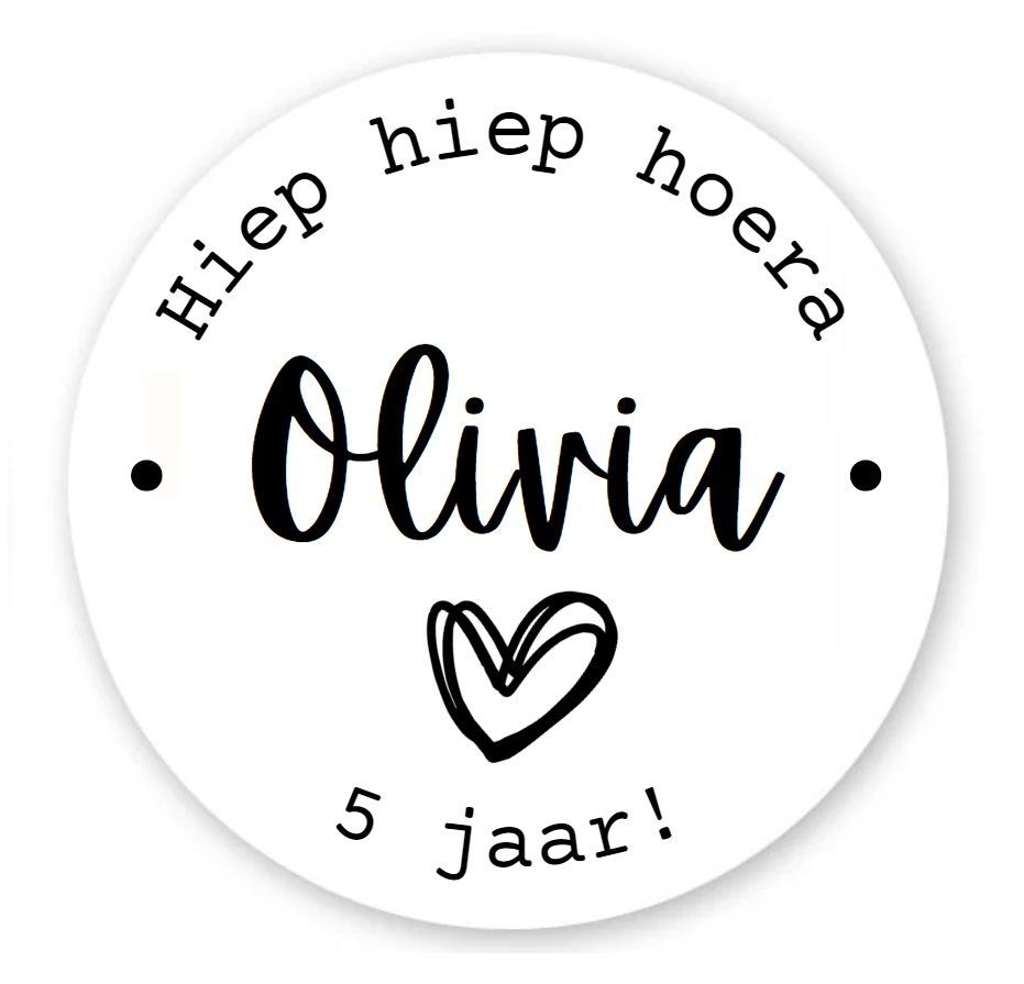 Traktatie sticker, verjaardag 10 stuks