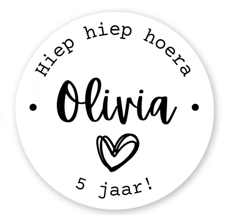 Traktatie sticker, verjaardag 10 stuks