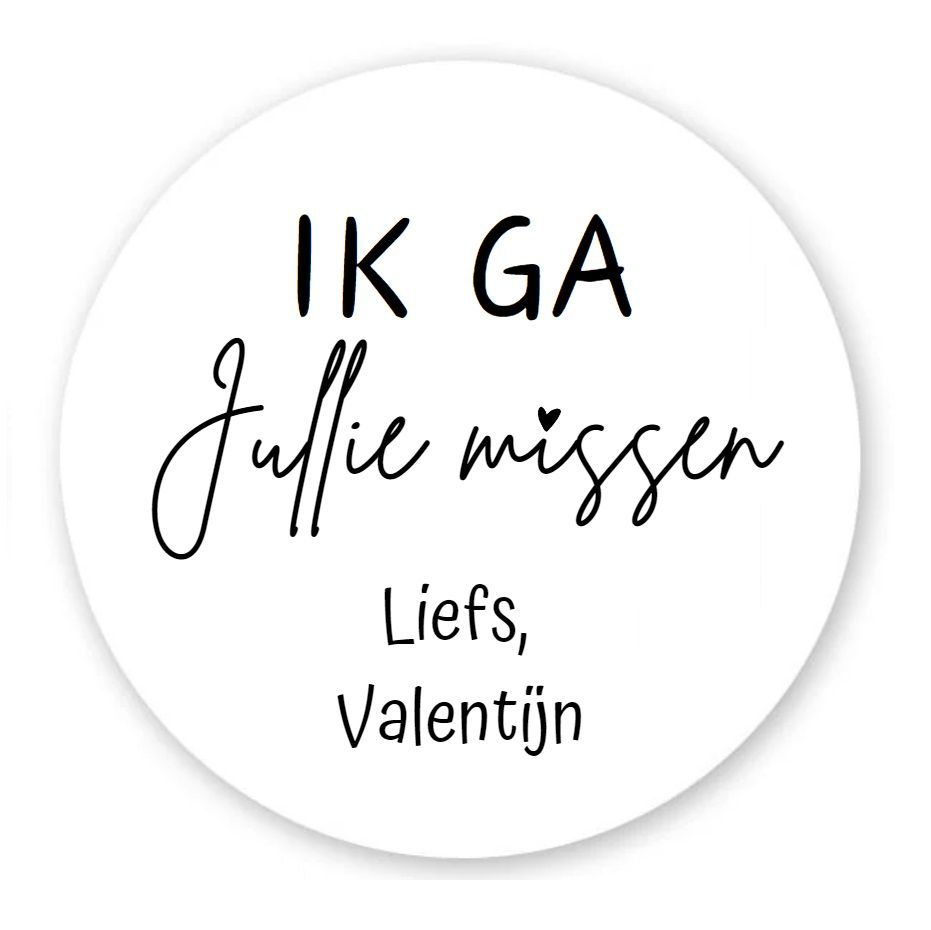Traktatie sticker, afscheid 10 stuks